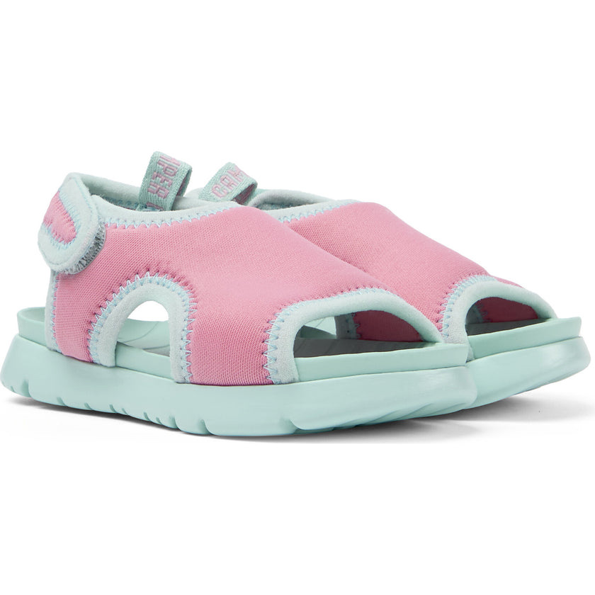 Oruga Calfskin Leather Flexible First Walker Sandals, Pink