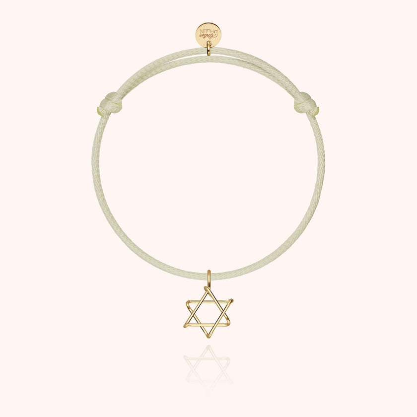 Symbolic Star of David Cord Bracelet, 14k Gold-Filled