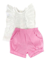 Ruffle Sleeve Short Set