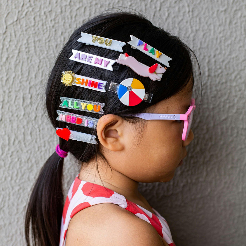 Play Sausage Dog Dachshunds & Colorful Ball Hair Clips