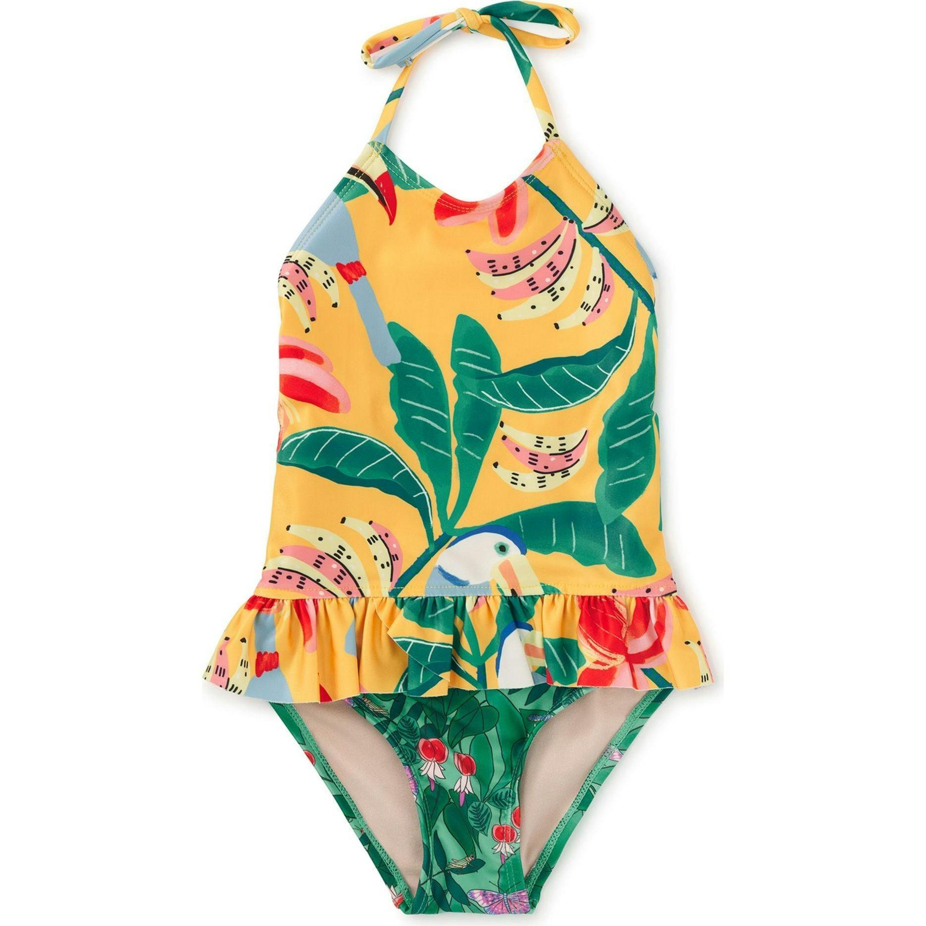Peplum One-Piece Swimsuit, Multi