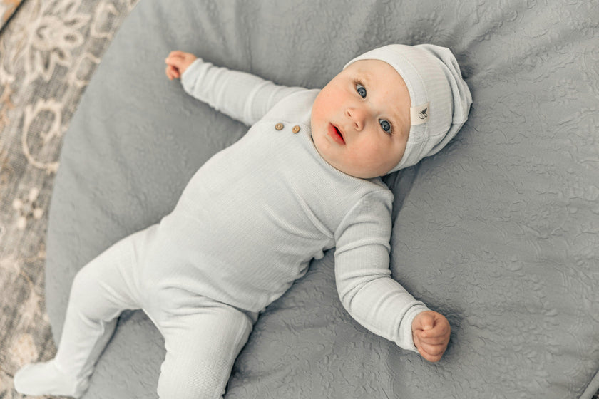 Fake Wrap Snap Front Velour Romper and Hat Two Piece Set
