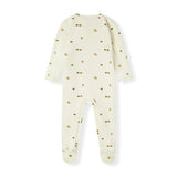 Lil' Mushroom Stretch Fleece Zipper Footed Romper