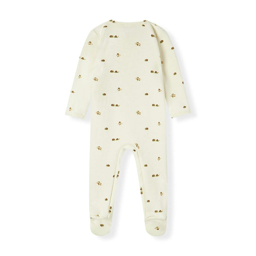 Lil' Mushroom Stretch Fleece Zipper Footed Romper
