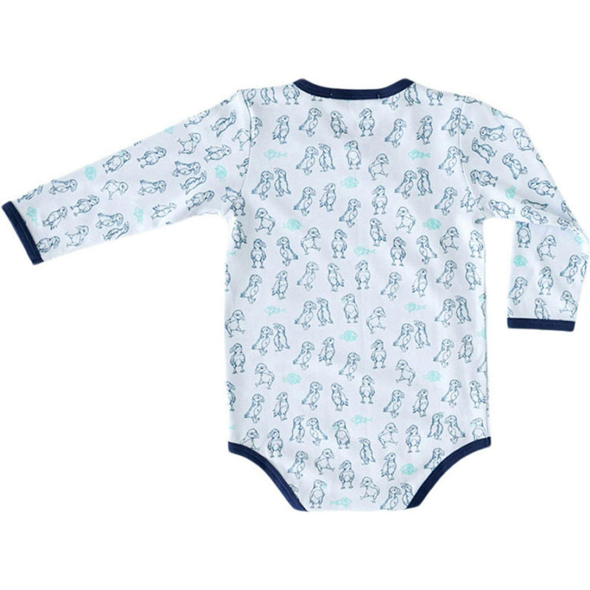 Puffin Print Kimono Onesie
