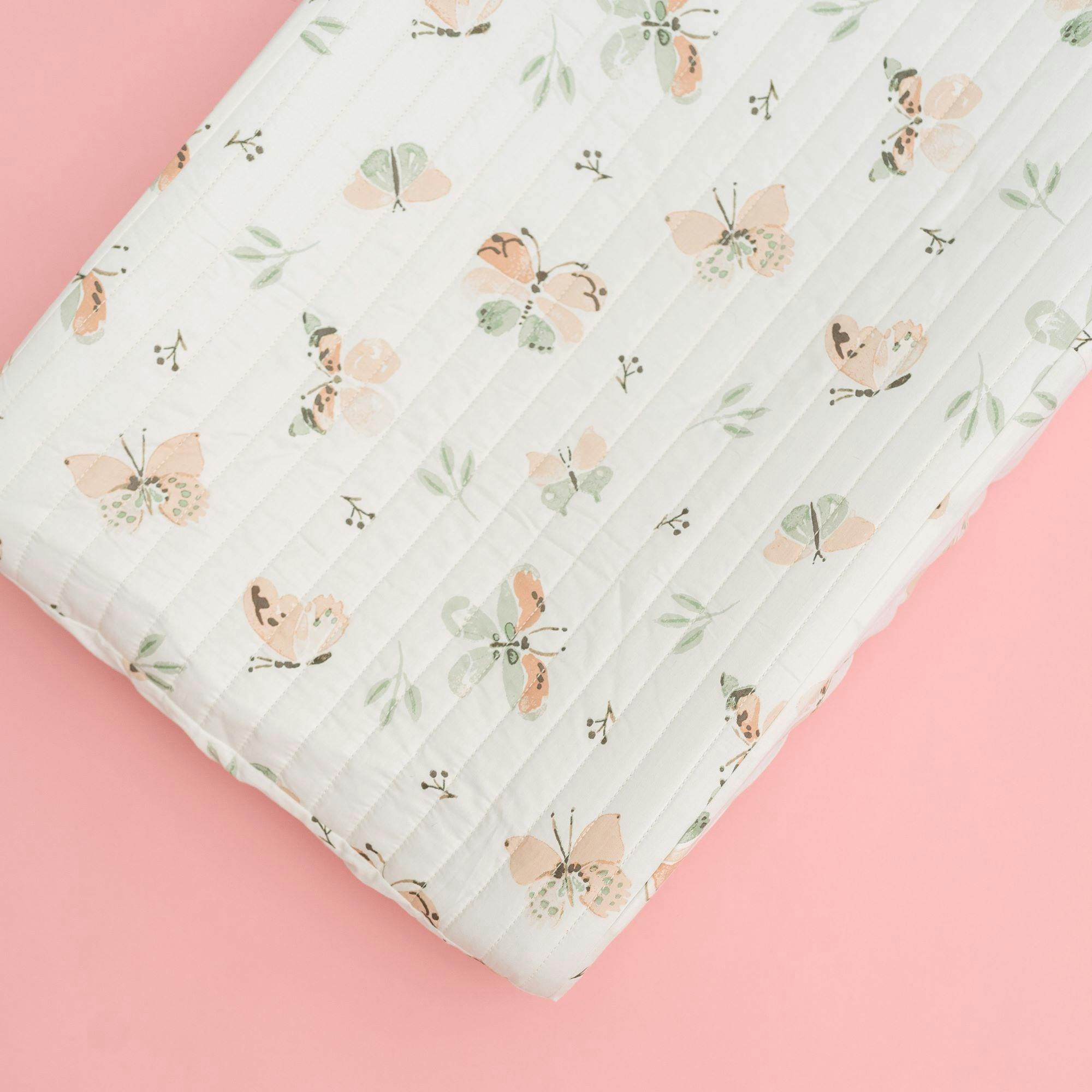 Parker Butterfly Cotton Quilted Change Pad Cover