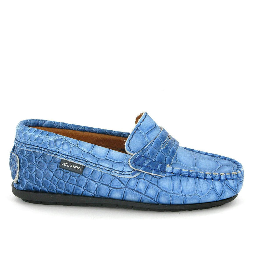 Penny Leather Moccasins, Blue