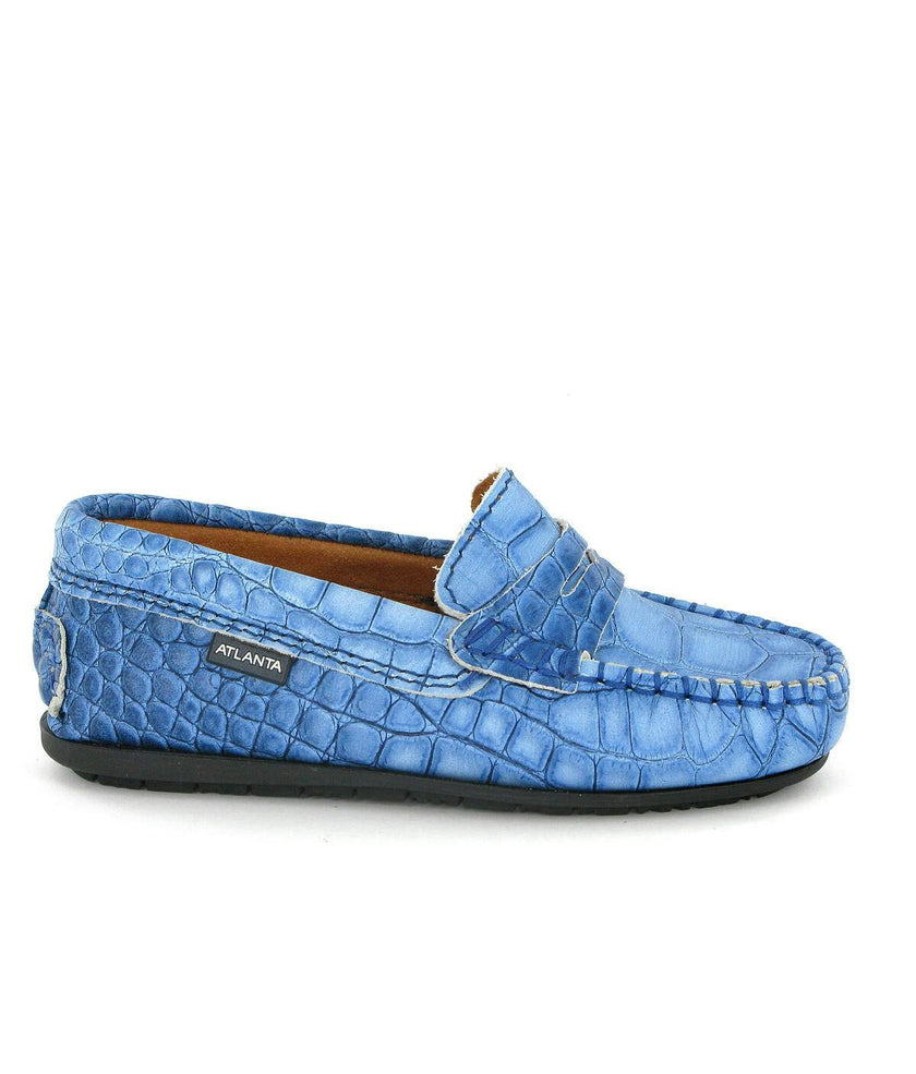 Penny Leather Moccasins, Blue