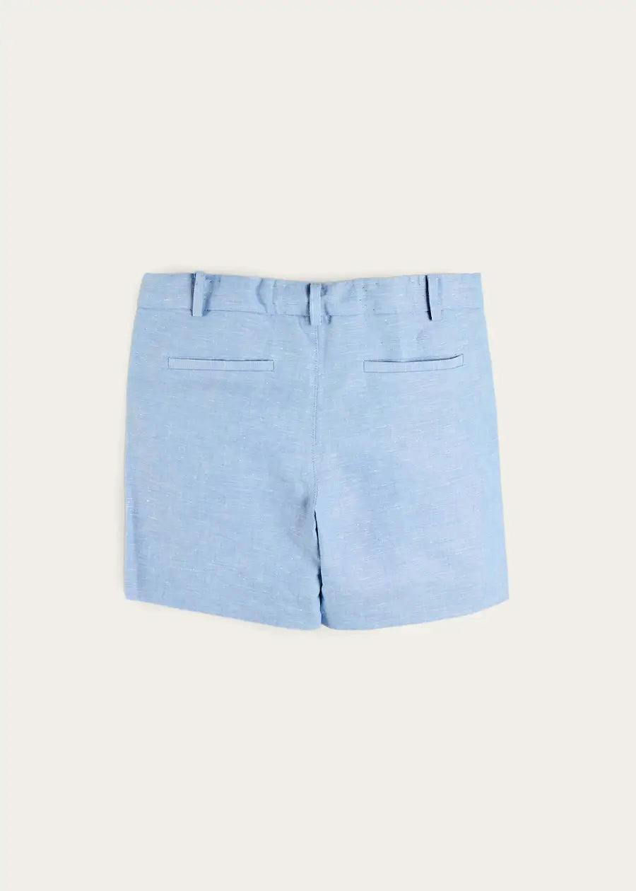 Linen Blend Tailored Shorts in Sky Blue (4-10yrs)