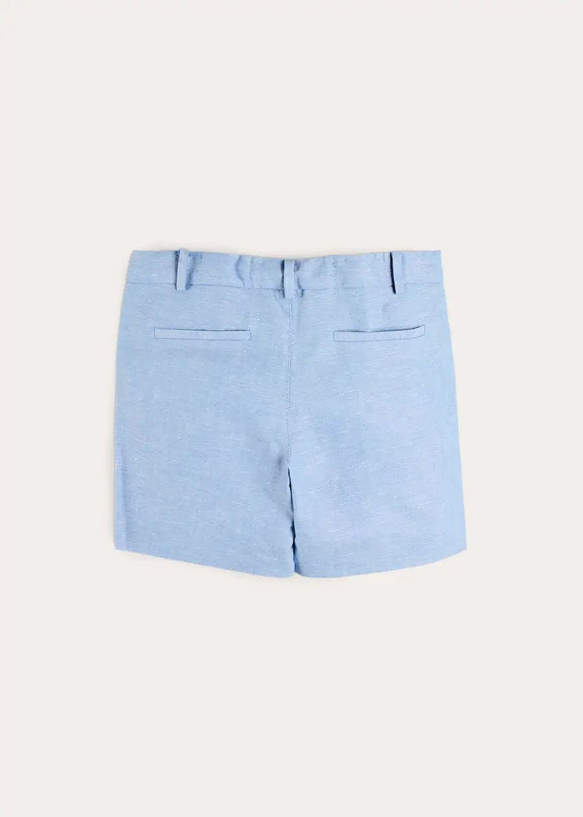 Linen Blend Tailored Shorts in Sky Blue (4-10yrs)