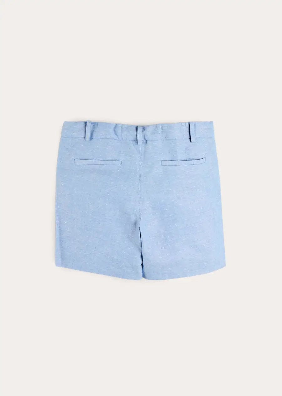 Linen Blend Tailored Shorts in Sky Blue (4-10yrs)