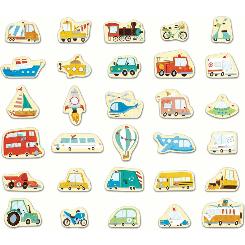 Hape: Magnetic Vehicles Set - 30pcs