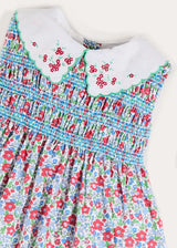 Emilia Floral Embroidered Collar Sleeveless Dress in Red (12mths- 10yrs)