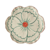 Ceramic Flower Shaped Side Plate with Pink Border