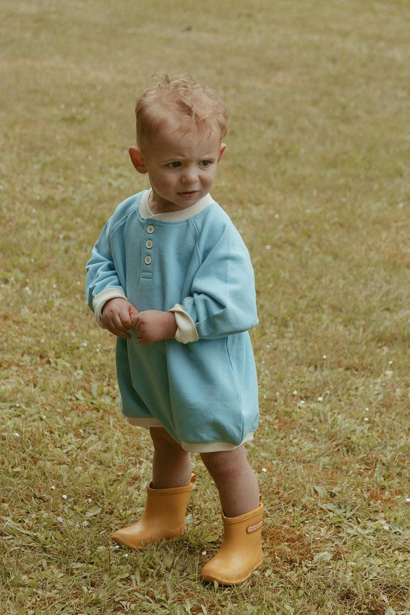 Graham Romper in Dusk Blue