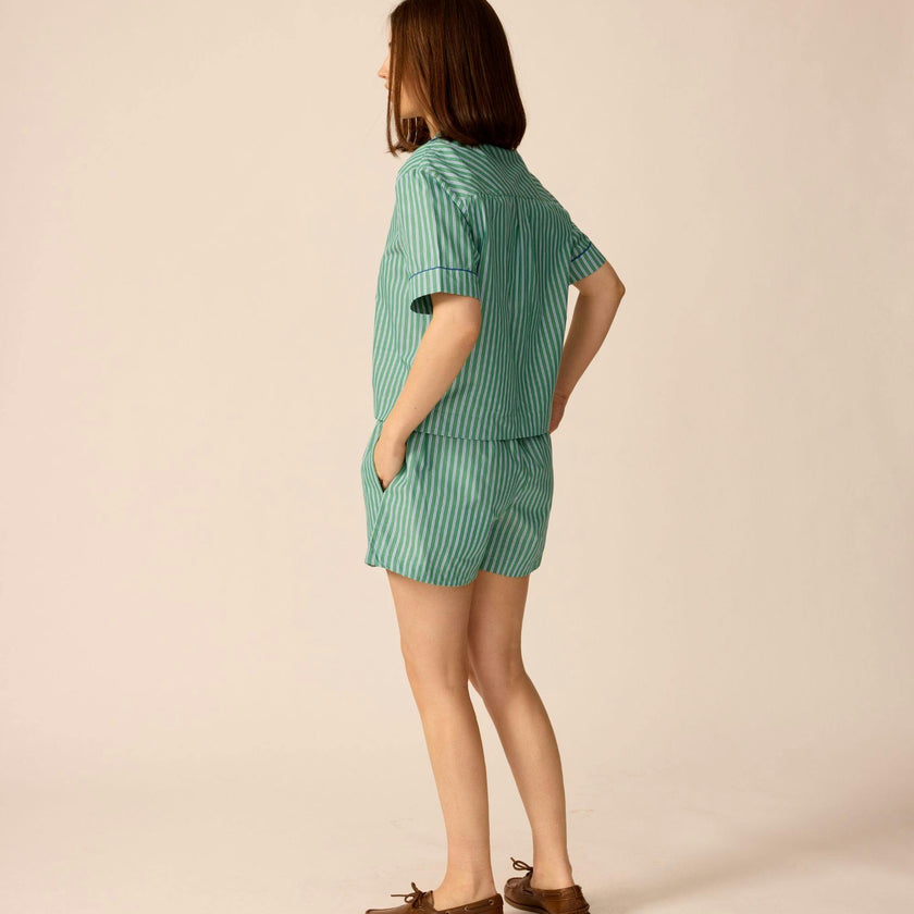 Adult Avenue Shorts in Cucumber Stripe