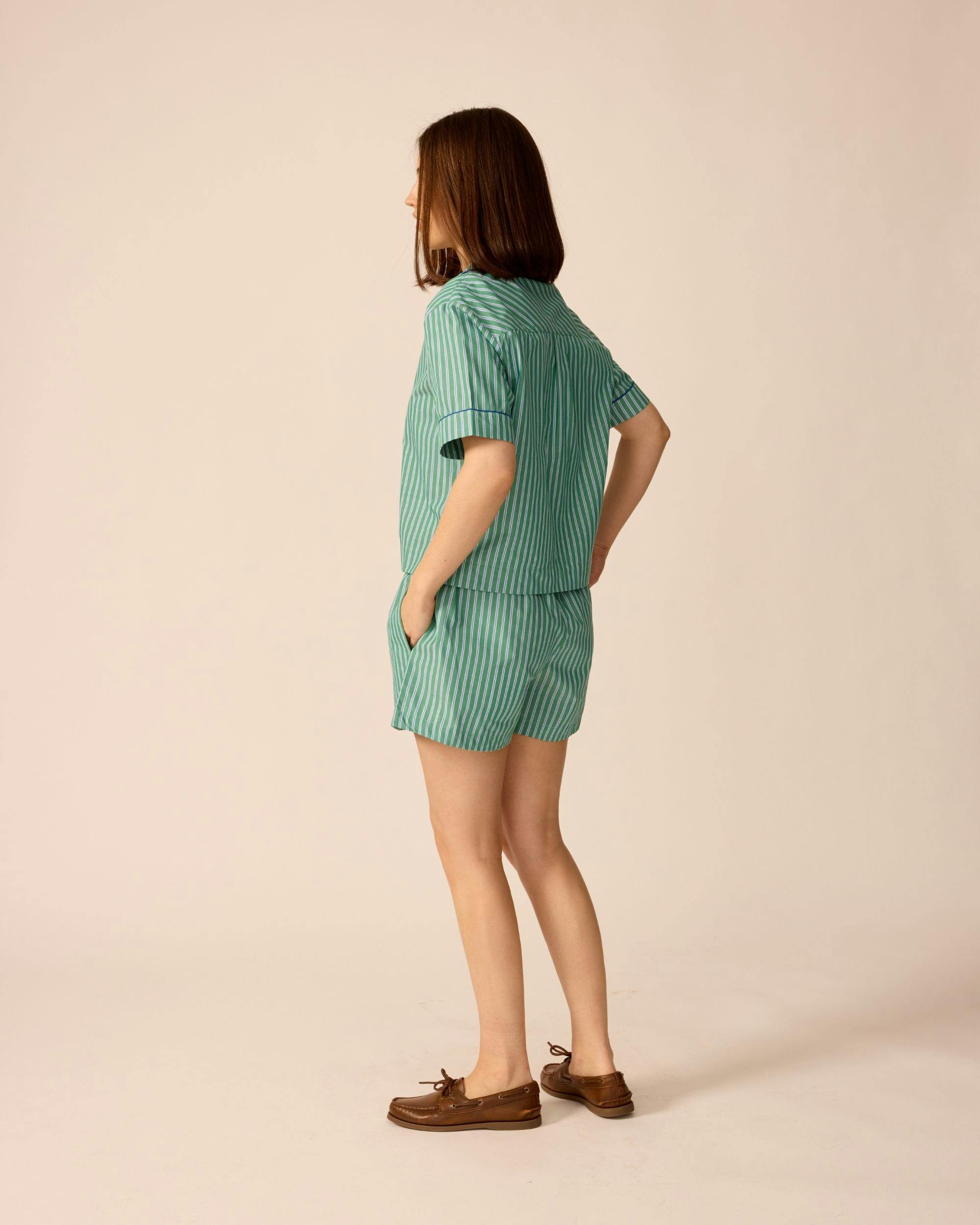 Adult Avenue Shorts in Cucumber Stripe
