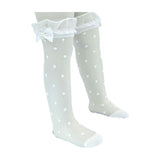 Transparent Polka-Dot Bow Trim Socks