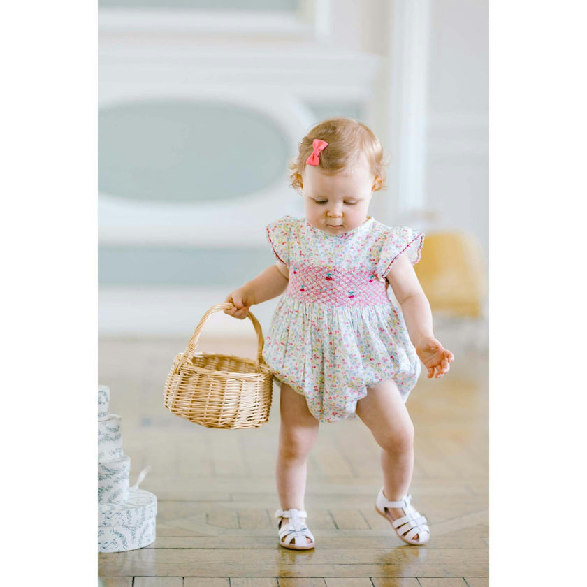 Alizée Cherry Smocked Bubble Romper