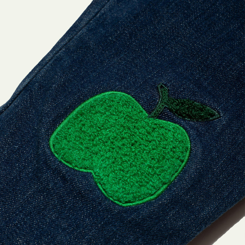 Recycled Denim Green Apple Patch Baby Pant