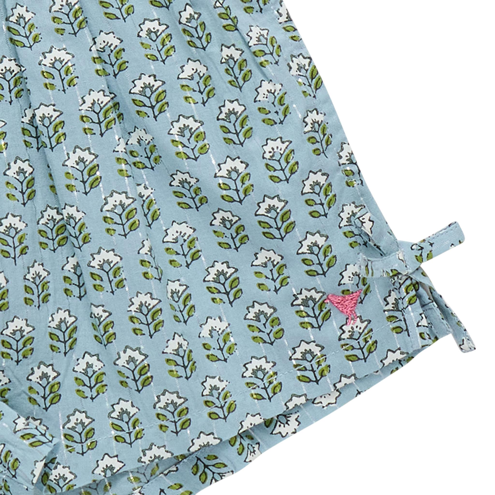 Girls Jules Short - Blue Prairie Block Print