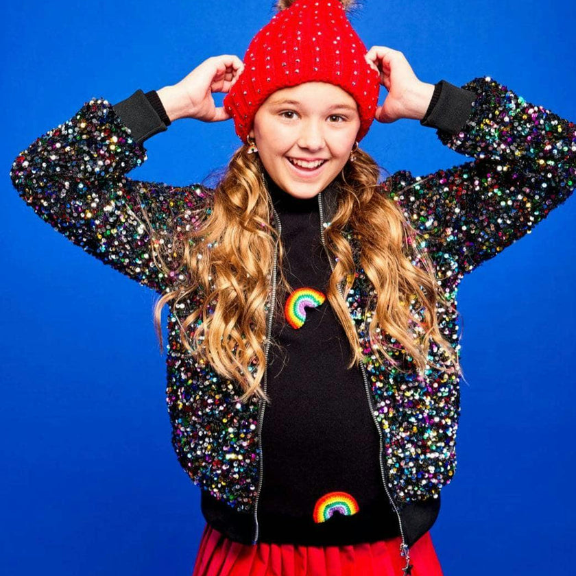 Shimmering Stardust Sequin Bomber