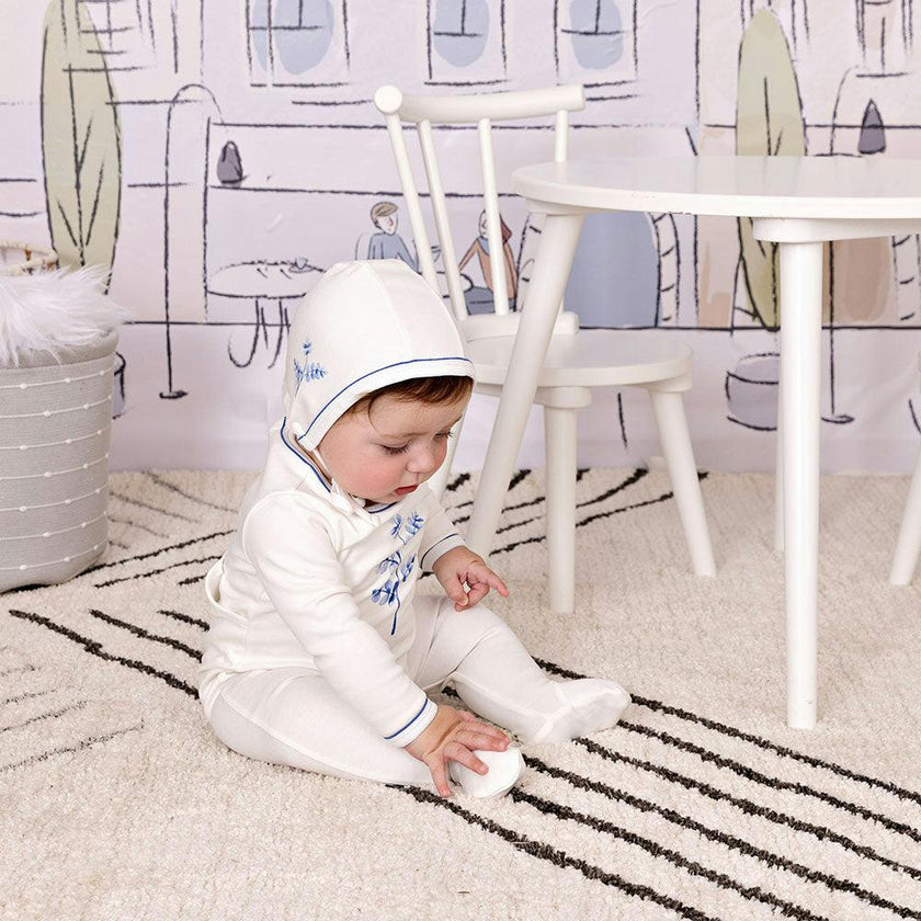 Stem Stitch Footie & Hat Set