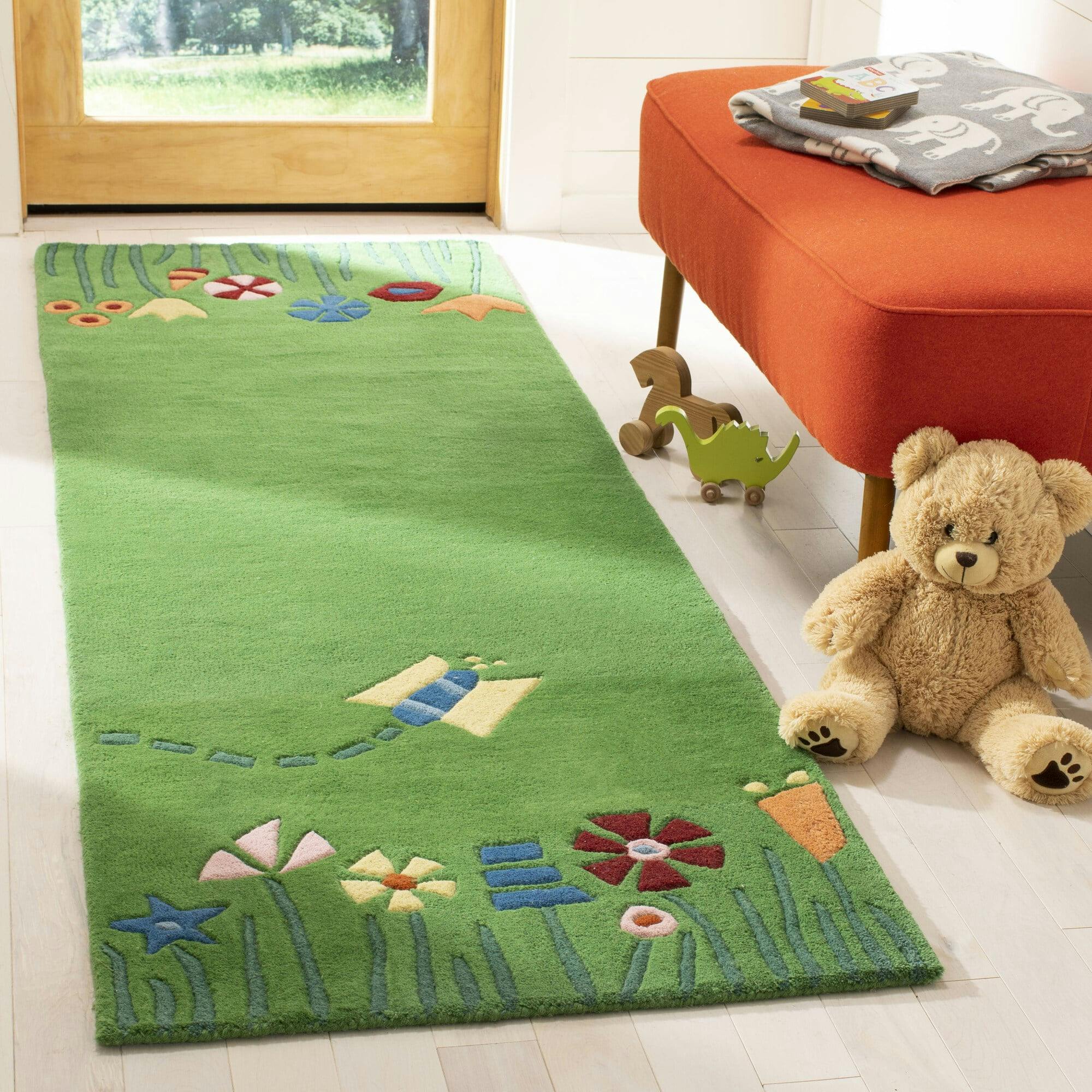 Kids Meadow Rug, Green