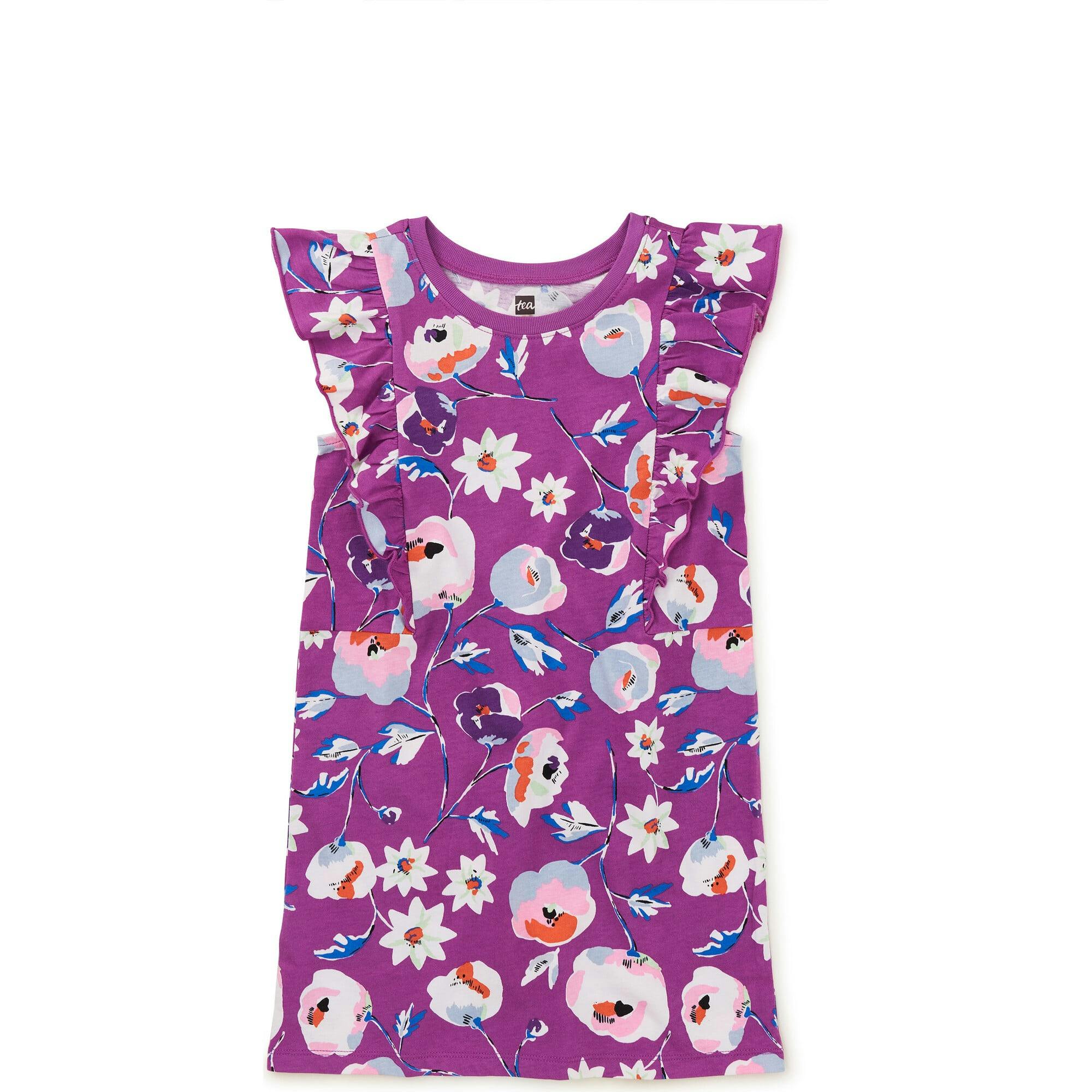 Sleeveless Ruffle A-Line Dress, Purple