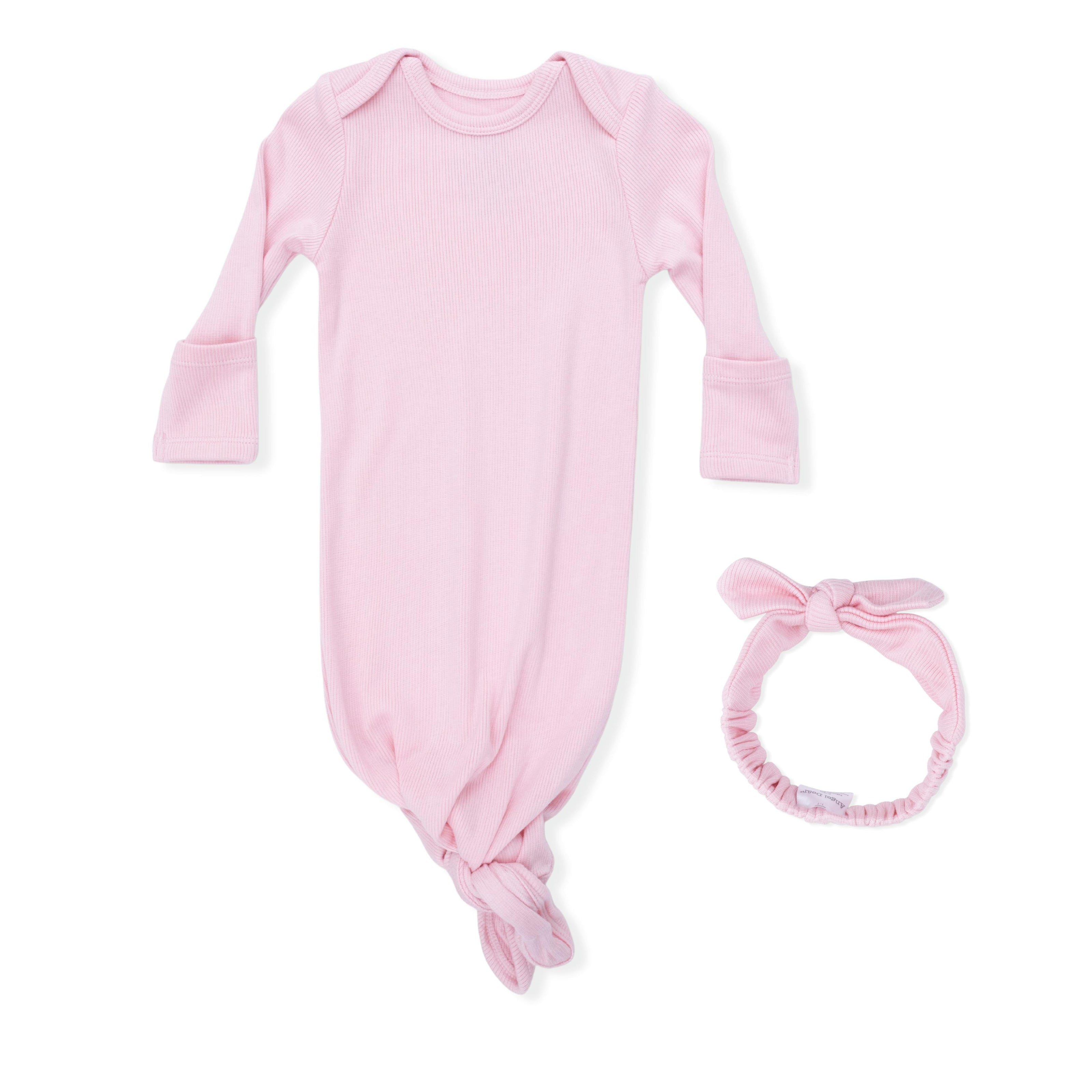 Solid Romance Rose Rib - Knotted Gown and Headband