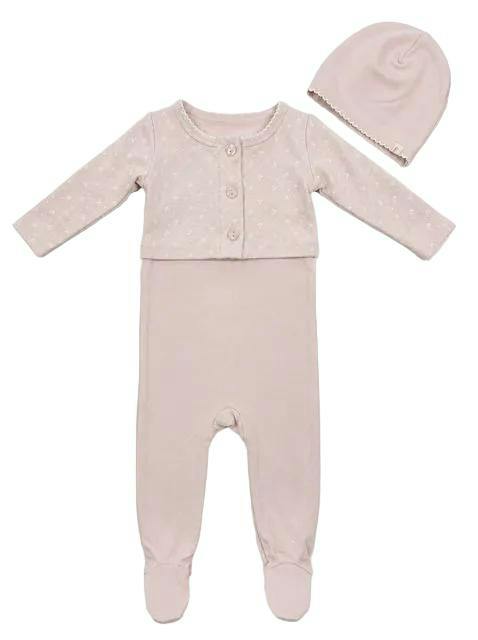 Footie, Cardigan & Hat Set