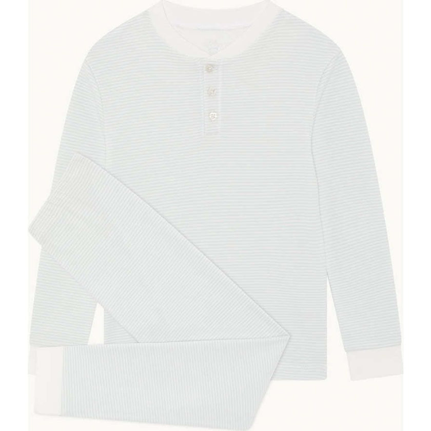 Derek Stripe Child Pyjama Two Piece Set  - Blue