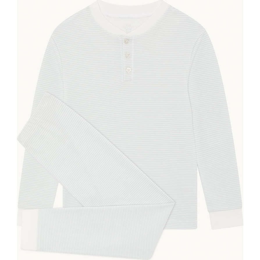 Derek Stripe Child Pyjama Two Piece Set  - Blue
