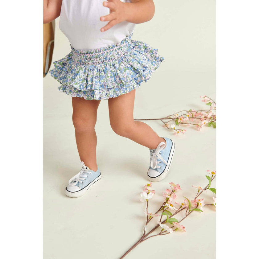 Hand-Smocked Baby Skort Pearl