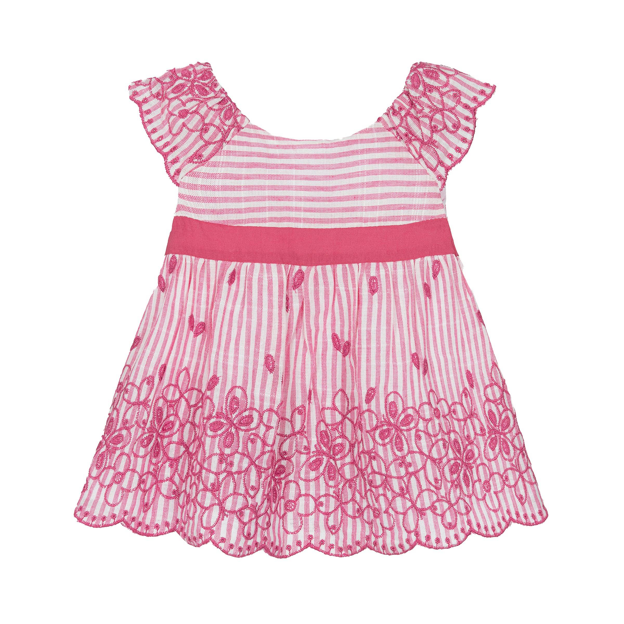 Pink Tulip Rose Embroidered Dress