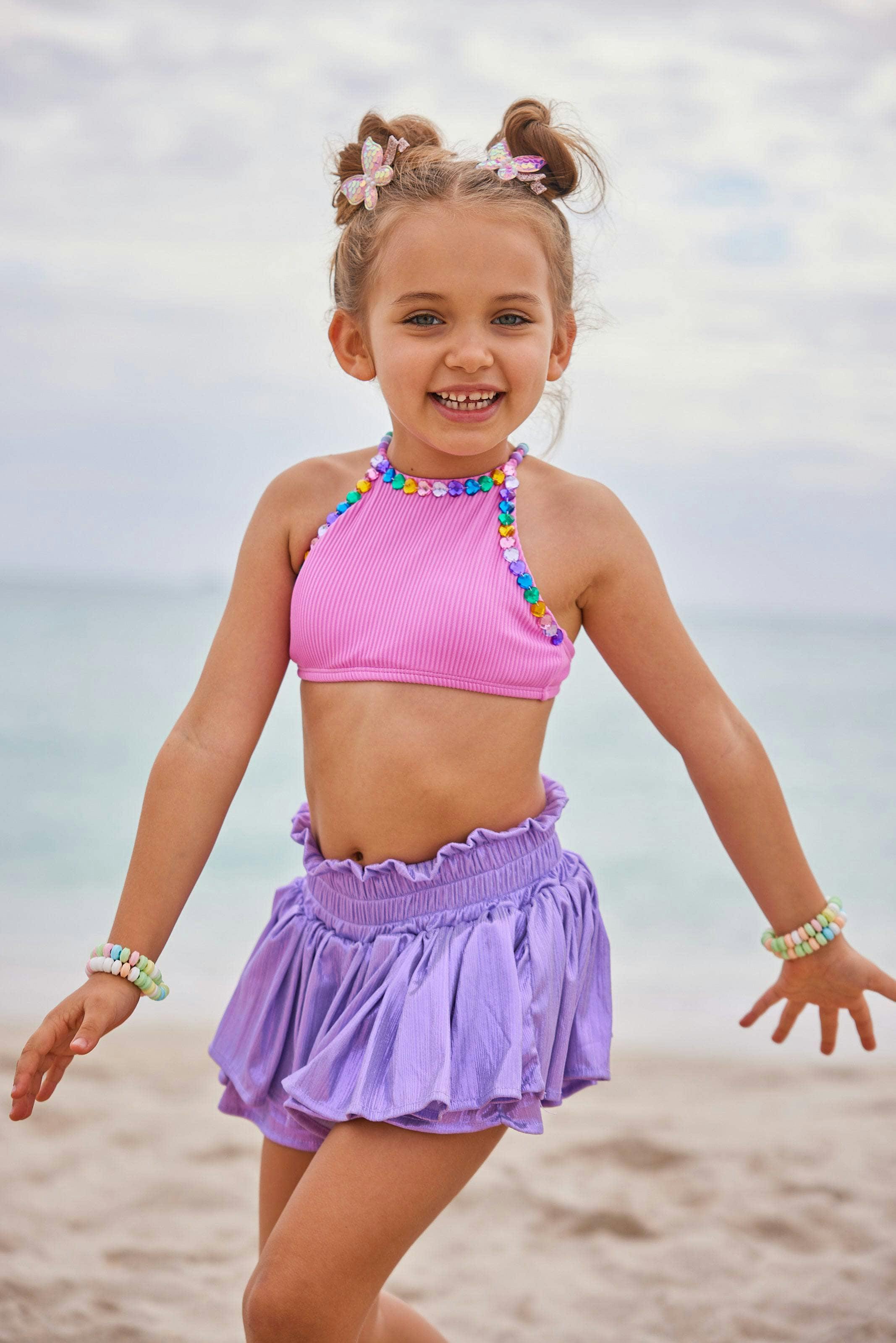 2-Tired Mini Metallic Skirt