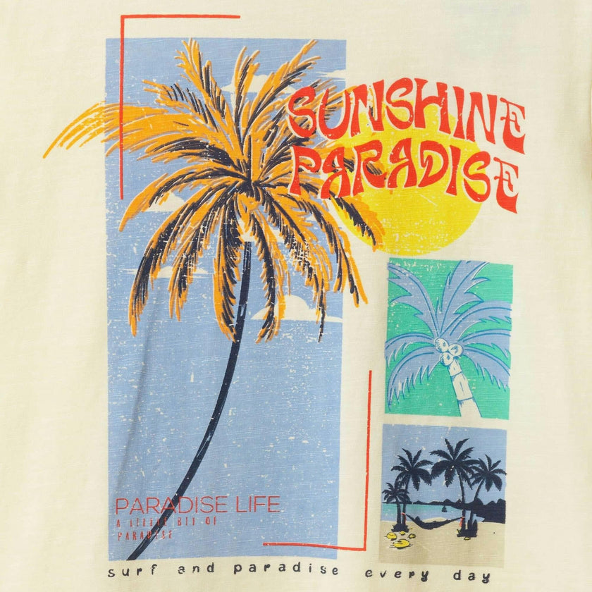 Big Kid Boys Graphic Tee | White Palm Tree