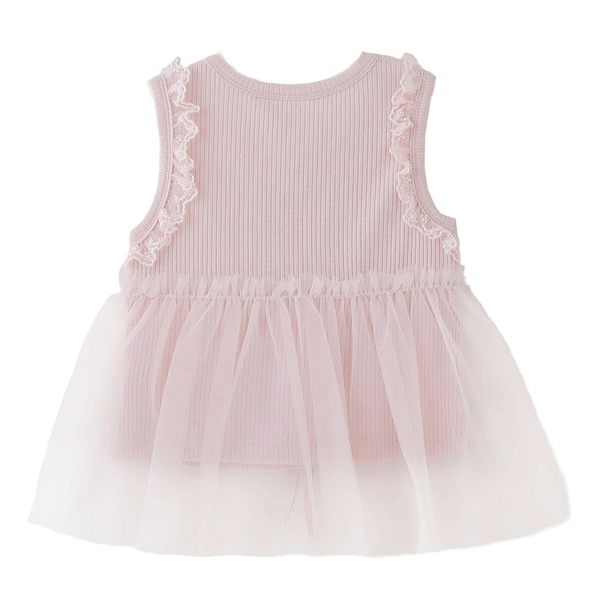 Pink Lace Tulle Dress