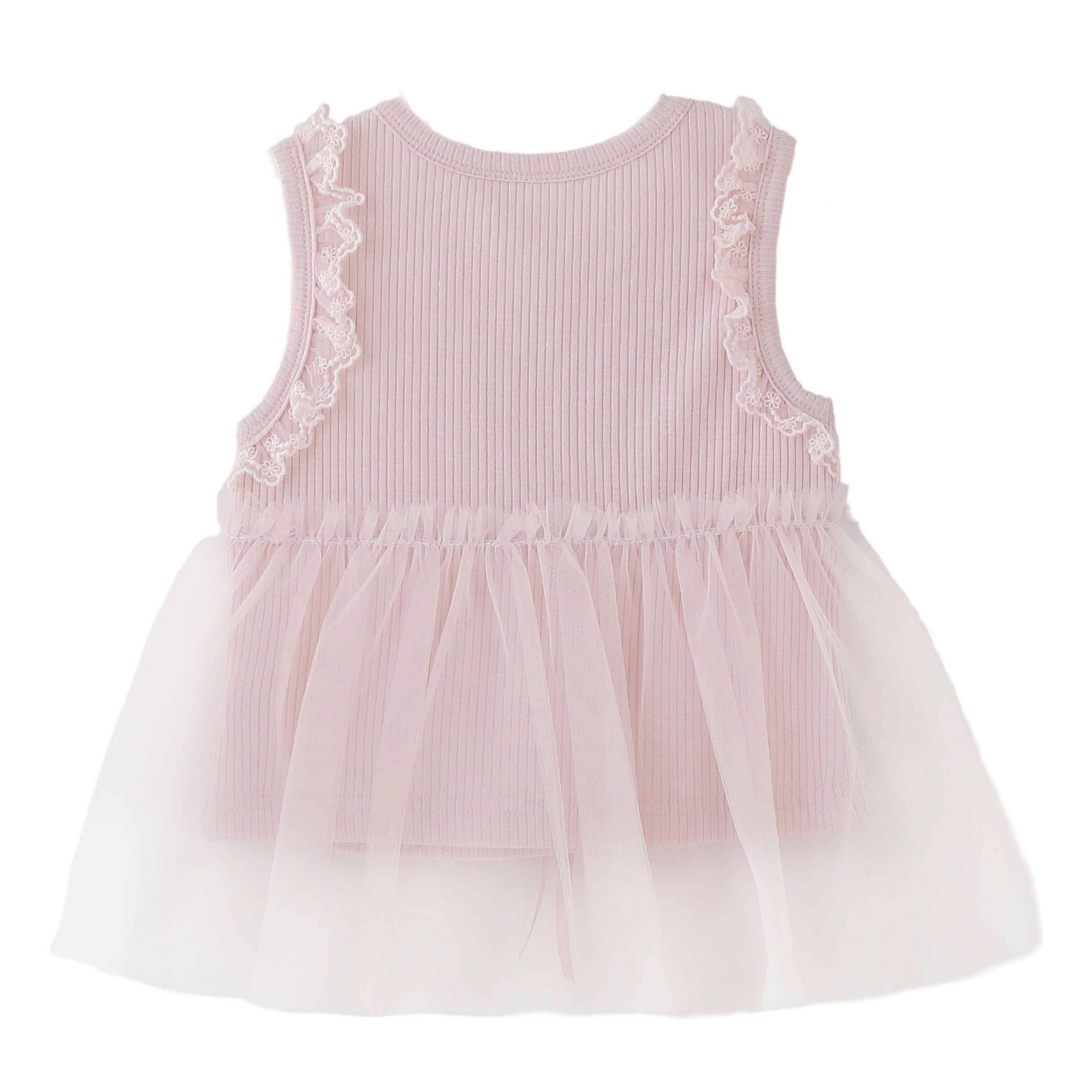 Pink Lace Tulle Dress