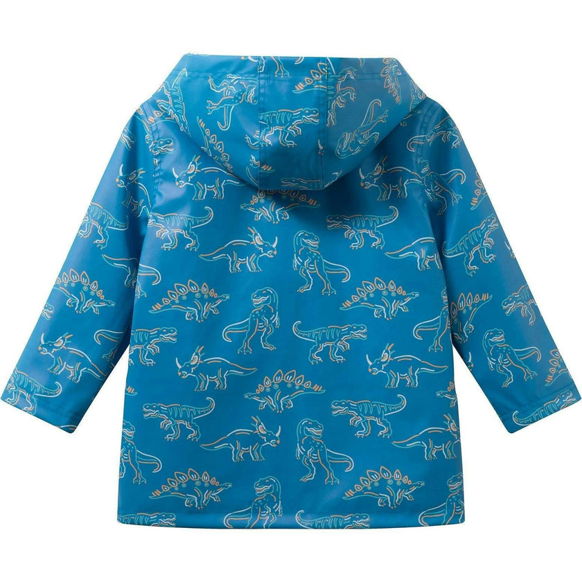 Boys Allover Print Raincoat | Blue Dino