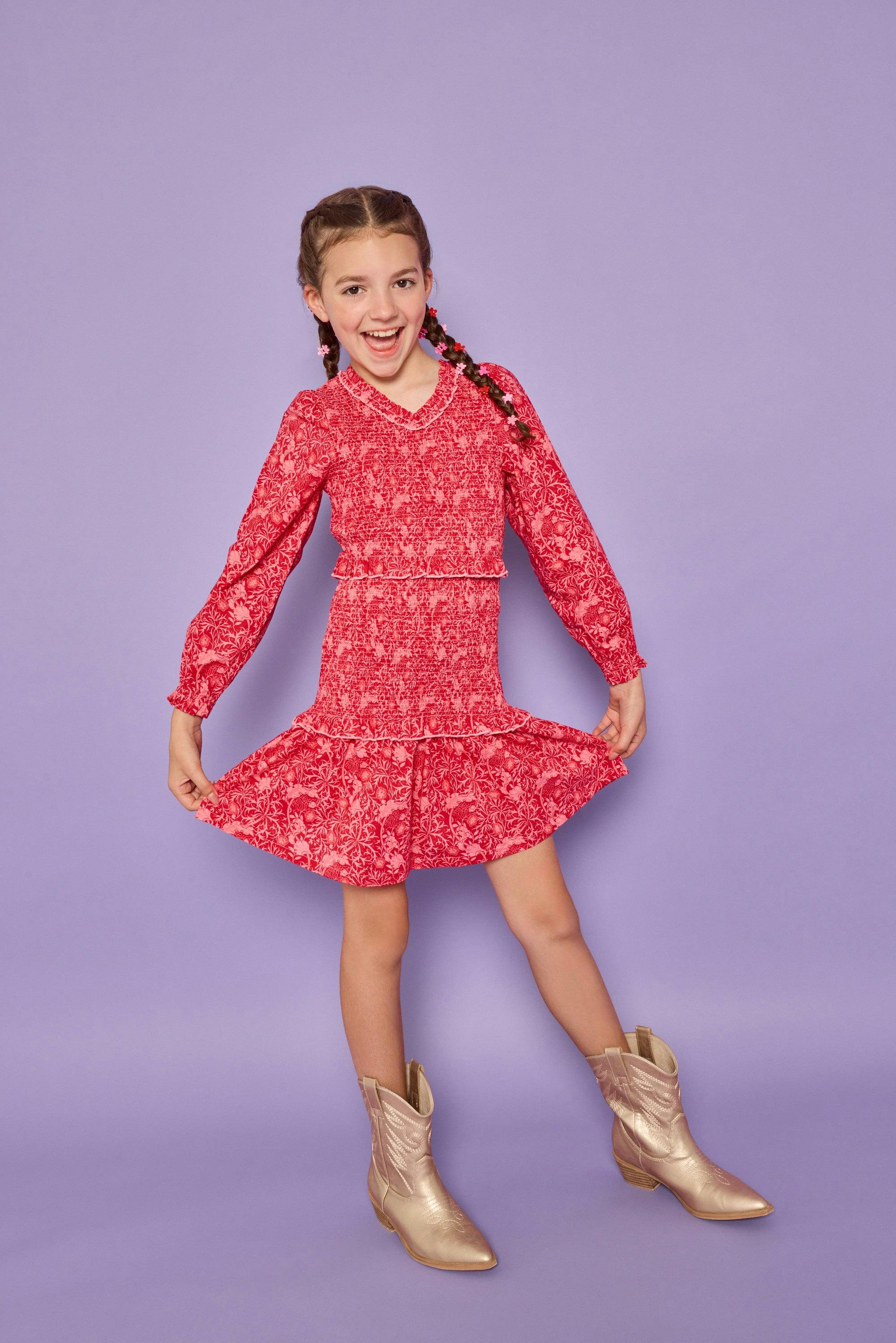 Indie Dress - Cambridge Crimson Floral