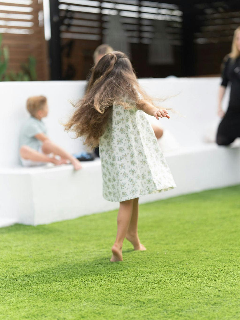 Smocked Floral 3/4 Sleeve Dress