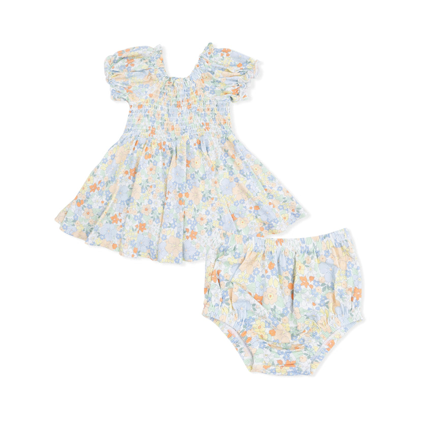 Georgia Floral - Smocked Twirly Dress and Bloomer