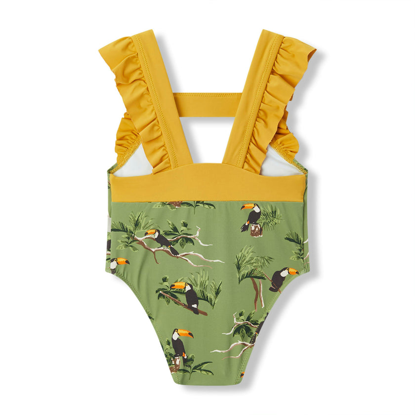 Ruffle Square Neck Swimsuit