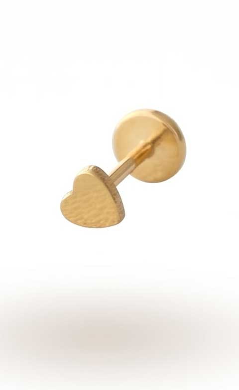Heart Titanium Flat Back Stud Earring