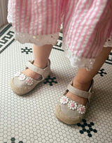 Daisies Tan Lurex Linen Espadrille First Kick