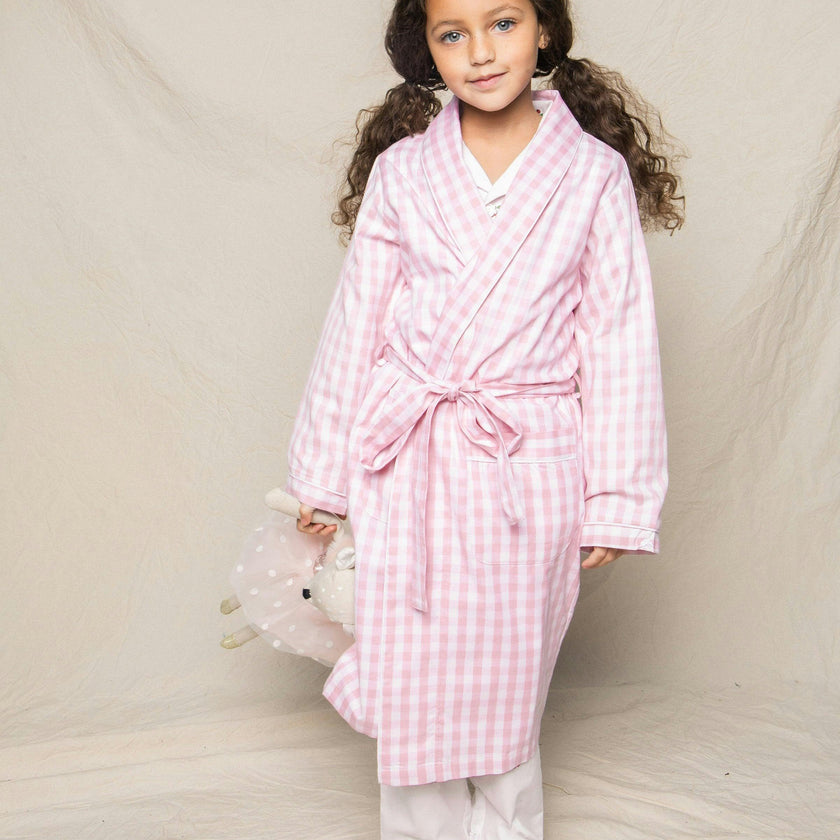 Kid's Twill Robe in Pink Gingham