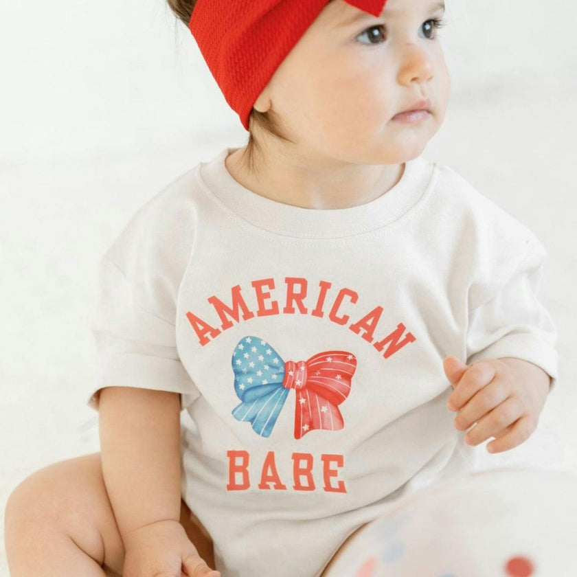 American Babe Short Sleeve Romper - White
