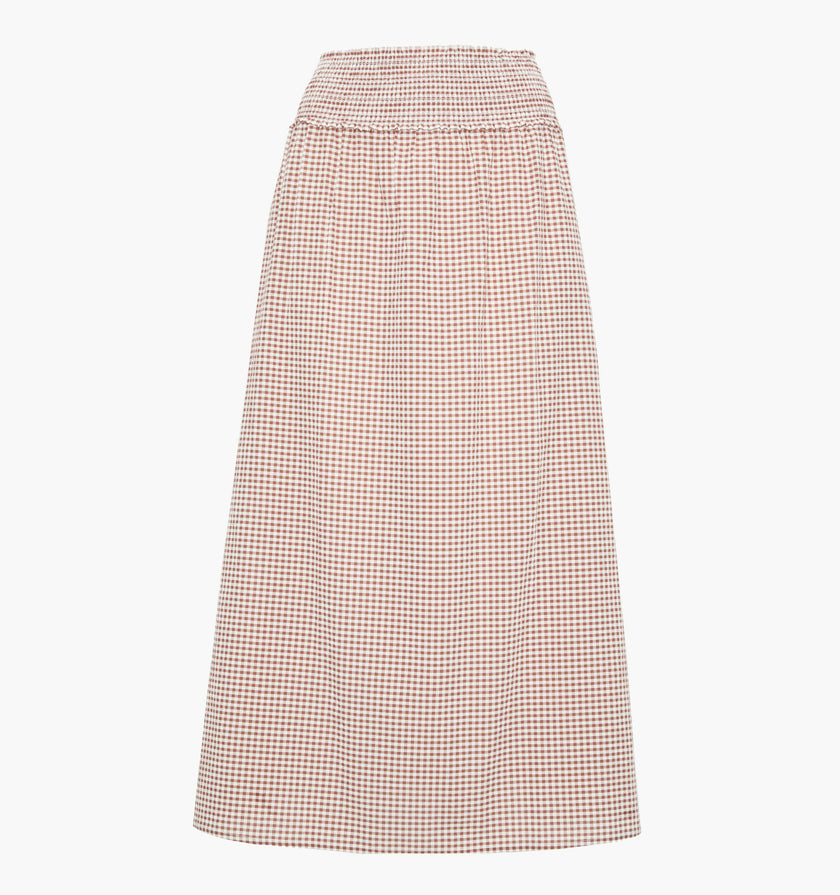 The Delphine Nap Skirt - Cognac Gingham
