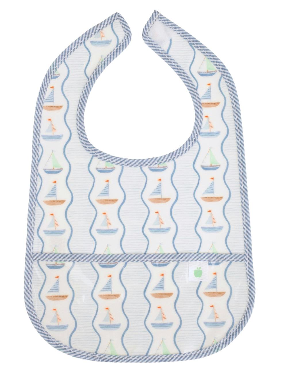The Wipe It Bib in Sailboats
